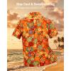 image:imageAmerican Trends Mens Hawaiian Shirts Short Sleeve Button Down Tropical Novelty Print Beachwear70s Orange Flower