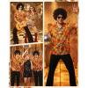 image:imageAmerican Trends Mens Hawaiian Shirts Short Sleeve Button Down Tropical Novelty Print Beachwear70s Orange Flower