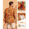image:imageAmerican Trends Mens Hawaiian Shirts Short Sleeve Button Down Tropical Novelty Print Beachwear70s Orange Flower