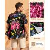 image:imageAmerican Trends Mens Hawaiian Shirts Short Sleeve Button Down Tropical Novelty Print Beachwear80s Radio Wave