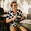 image:imageAmerican Trends Mens Hawaiian Shirts Short Sleeve Button Down Tropical Novelty Print BeachwearCow Print