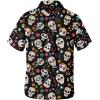 image:imageAmerican Trends Mens Hawaiian Shirts Short Sleeve Button Down Tropical Novelty Print BeachwearSugar Skull