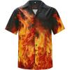 image:imageAmerican Trends Mens Hawaiian Shirts Short Sleeve Button Down Tropical Novelty Print Beachwear5 Flame
