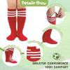 image:imageAmerican Trends 4 Pairs Kids Soccer Baseball Socks Youth Boys Girls Long Striped Socks with Soccer GiftsBlack  White  Red  Royal Blue