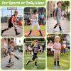 image:imageAmerican Trends 4 Pairs Kids Soccer Baseball Socks Youth Boys Girls Long Striped Socks with Soccer GiftsBlack  White  Red  Royal Blue