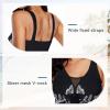 image:imageWomens Tummy Control Swimdress One Piece Swimsuits Modest VNeck Mesh Bathing Suits with Builtin BottomBlack
