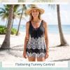 image:imageWomens Tummy Control Swimdress One Piece Swimsuits Modest VNeck Mesh Bathing Suits with Builtin BottomBlackwhite