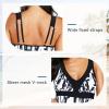 image:imageWomens Tummy Control Swimdress One Piece Swimsuits Modest VNeck Mesh Bathing Suits with Builtin BottomBlackwhite Floral