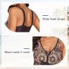 image:imageWomens Tummy Control Swimdress One Piece Swimsuits Modest VNeck Mesh Bathing Suits with Builtin BottomBrown