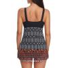 image:imageWomens Tummy Control Swimdress One Piece Swimsuits Modest VNeck Mesh Bathing Suits with Builtin BottomColor a