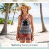 image:imageWomens Tummy Control Swimdress One Piece Swimsuits Modest VNeck Mesh Bathing Suits with Builtin BottomColor a
