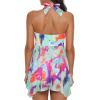 image:imageWomens Tummy Control Swimdress One Piece Swimsuits Modest VNeck Mesh Bathing Suits with Builtin BottomFloralsky Blue