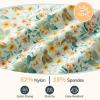 image:imageWomens Tummy Control Swimdress One Piece Swimsuits Modest VNeck Mesh Bathing Suits with Builtin BottomGreen White Floral