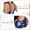 image:imageWomens Tummy Control Swimdress One Piece Swimsuits Modest VNeck Mesh Bathing Suits with Builtin BottomMixnavy