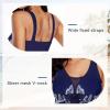 image:imageWomens Tummy Control Swimdress One Piece Swimsuits Modest VNeck Mesh Bathing Suits with Builtin BottomNavy