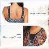image:imageWomens Tummy Control Swimdress One Piece Swimsuits Modest VNeck Mesh Bathing Suits with Builtin BottomOrange Grey