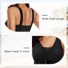 image:imageWomens Tummy Control Swimdress One Piece Swimsuits Modest VNeck Mesh Bathing Suits with Builtin BottomPure Black