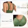image:imageWomens Tummy Control Swimdress One Piece Swimsuits Modest VNeck Mesh Bathing Suits with Builtin BottomPure Green