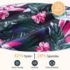 image:imageWomens Tummy Control Swimdress One Piece Swimsuits Modest VNeck Mesh Bathing Suits with Builtin BottomRedgreen Floral