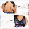 image:imageWomens Tummy Control Swimdress One Piece Swimsuits Modest VNeck Mesh Bathing Suits with Builtin BottomRedgreen Floral