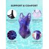 image:imageAmerican Trends Athletic One Piece Swimsuits for Women Modest Bathing Suits Criss Cross Back Water Aerobics SwimwearB Starry Sky