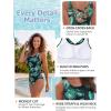 image:imageAmerican Trends Athletic One Piece Swimsuits for Women Modest Bathing Suits Criss Cross Back Water Aerobics SwimwearBlack Green Leaves