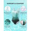 image:imageAmerican Trends Athletic One Piece Swimsuits for Women Modest Bathing Suits Criss Cross Back Water Aerobics SwimwearE Green Gradient