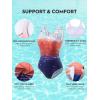 image:imageAmerican Trends Athletic One Piece Swimsuits for Women Modest Bathing Suits Criss Cross Back Water Aerobics SwimwearE Orange Gradient