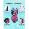 image:imageAmerican Trends Athletic One Piece Swimsuits for Women Modest Bathing Suits Criss Cross Back Water Aerobics SwimwearK Purple Storm