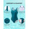 image:imageAmerican Trends Athletic One Piece Swimsuits for Women Modest Bathing Suits Criss Cross Back Water Aerobics SwimwearR Dark Blue