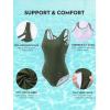 image:imageAmerican Trends Athletic One Piece Swimsuits for Women Modest Bathing Suits Criss Cross Back Water Aerobics SwimwearR Dark Green