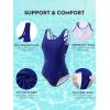 image:imageAmerican Trends Athletic One Piece Swimsuits for Women Modest Bathing Suits Criss Cross Back Water Aerobics SwimwearR Navy