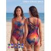 image:imageAmerican Trends Athletic One Piece Swimsuits for Women Modest Bathing Suits Criss Cross Back Water Aerobics SwimwearSunset Palm