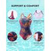 image:imageAmerican Trends Athletic One Piece Swimsuits for Women Modest Bathing Suits Criss Cross Back Water Aerobics SwimwearSunset Palm