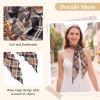 image:imageAmerican Trends Womens Removable Rose Flower ScarfElegant Long Neck Scarf For GirlSoft Headband For Party Wedding DailyCheckered Brown