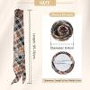 image:imageAmerican Trends Womens Removable Rose Flower ScarfElegant Long Neck Scarf For GirlSoft Headband For Party Wedding DailyCheckered Brown