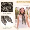 image:imageAmerican Trends Womens Removable Rose Flower ScarfElegant Long Neck Scarf For GirlSoft Headband For Party Wedding DailyLeopard Brown