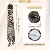 image:imageAmerican Trends Womens Removable Rose Flower ScarfElegant Long Neck Scarf For GirlSoft Headband For Party Wedding DailyLines Leopard