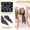 image:imageAmerican Trends Womens Removable Rose Flower ScarfElegant Long Neck Scarf For GirlSoft Headband For Party Wedding DailyPolka Dot Black