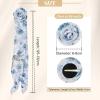 image:imageAmerican Trends Womens Removable Rose Flower ScarfElegant Long Neck Scarf For GirlSoft Headband For Party Wedding DailyWhite Blue Flower