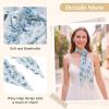 image:imageAmerican Trends Womens Removable Rose Flower ScarfElegant Long Neck Scarf For GirlSoft Headband For Party Wedding DailyWhite Blue Flower