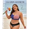 image:imageAmerican Trends Plus Size Bikini Top for Women Large Bust Swim Tops Sports Swim Bra with Strong SupportAmerican Flag