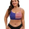image:imageAmerican Trends Plus Size Bikini Top for Women Large Bust Swim Tops Sports Swim Bra with Strong SupportAmerican Flag