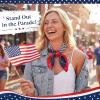 image:imageAmerican Flag ScarfPatriotic Scarf for USA Soccer FansRed White And Blue Scarves For 4th of JulyGreat Gift for USA PartyBlue and White Stripes