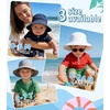 image:imageAmerican Trends Baby Sun Hats for Boys Girls UPF 50 Sun Protection Wide Brim Adjustable Summer Beach Bucket HatA 2 Pack Navy  Gray