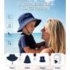 image:imageAmerican Trends Baby Sun Hats for Boys Girls UPF 50 Sun Protection Wide Brim Adjustable Summer Beach Bucket HatA 2 Pack Navy  White