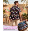 image:imageAmerican Trends Mens Hawaiian Shirt Floral Print Aloha Novelty Button Down Shirts Casual Short Sleeve Beachwear for Men1 80s Geometric Black