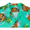 image:imageAmerican Trends Mens Hawaiian Shirt Floral Print Aloha Novelty Button Down Shirts Casual Short Sleeve Beachwear for Men1 Blue Green Pineapple