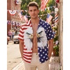 image:imageAmerican Trends Mens Hawaiian Shirt Floral Print Aloha Novelty Button Down Shirts Casual Short Sleeve Beachwear for MenAmerican Flag With Eagle