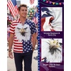image:imageAmerican Trends Mens Hawaiian Shirt Floral Print Aloha Novelty Button Down Shirts Casual Short Sleeve Beachwear for MenAmerican Flag With Eagle